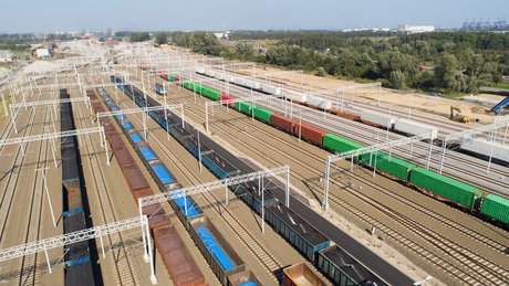 Freight trains and railway tracks